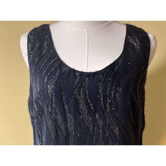 Mlle Gabrielle Dress 12 Black Sequins Sleeveless Cruise Party Flapper Vibes - Picture 13 of 16